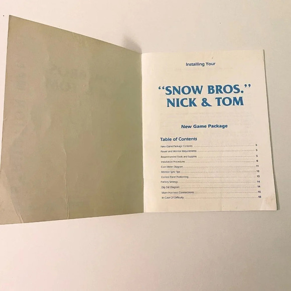 Vintage Snow Bros Nick and  Tom Romstar Inc Instruction Arcade Game Manual - Picture 4 of 16